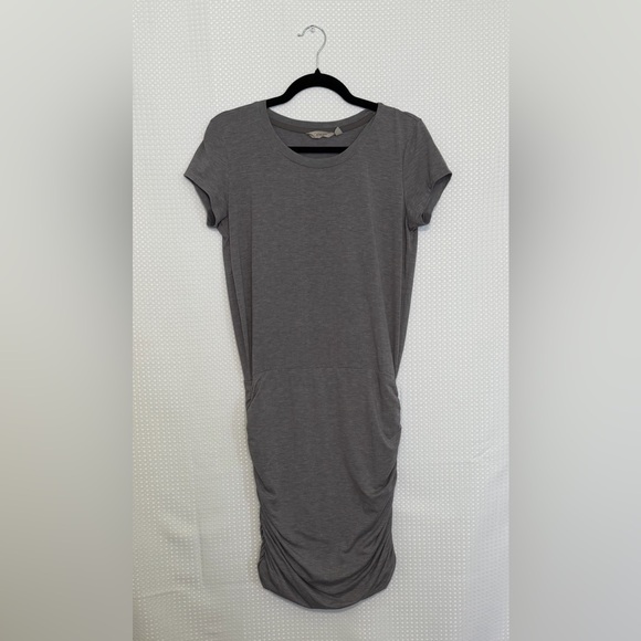 Athleta Topanga Gray Ruched Side T Shirt Dress Athleisure Casual Size S - Picture 8 of 8